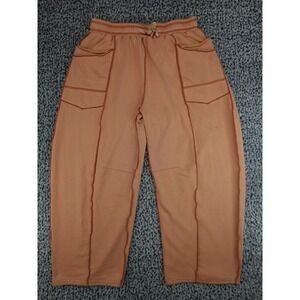 Yaneko‎ Wide Leg Sweatpants Womens XL Terracotta Exposed Seam Utility